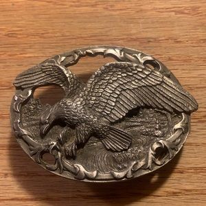 C+J inc. 1990 made in USA bald eagle belt buckle